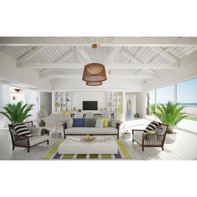 Maxim Lighting 54374NA Bahama Pendant Shown in Coastal Beach House Setting