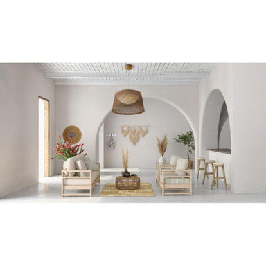 Maxim Lighting 54376NA Bahama Natural Pendant Light lifestyle shot in coastal living room