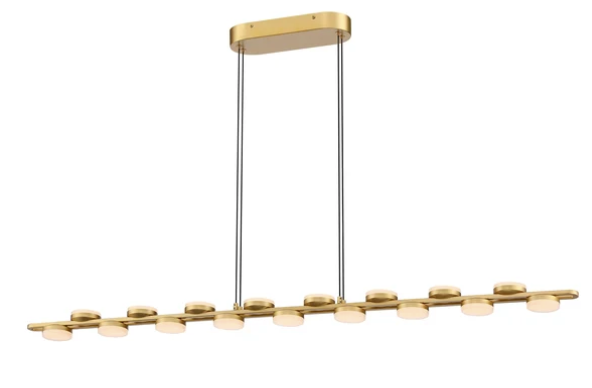 SDQ Lighting PD30850BG Wigo 50" Opal Acrylic LED Chandelier, Wattage 54 W, Paint Brushed Gold Finish