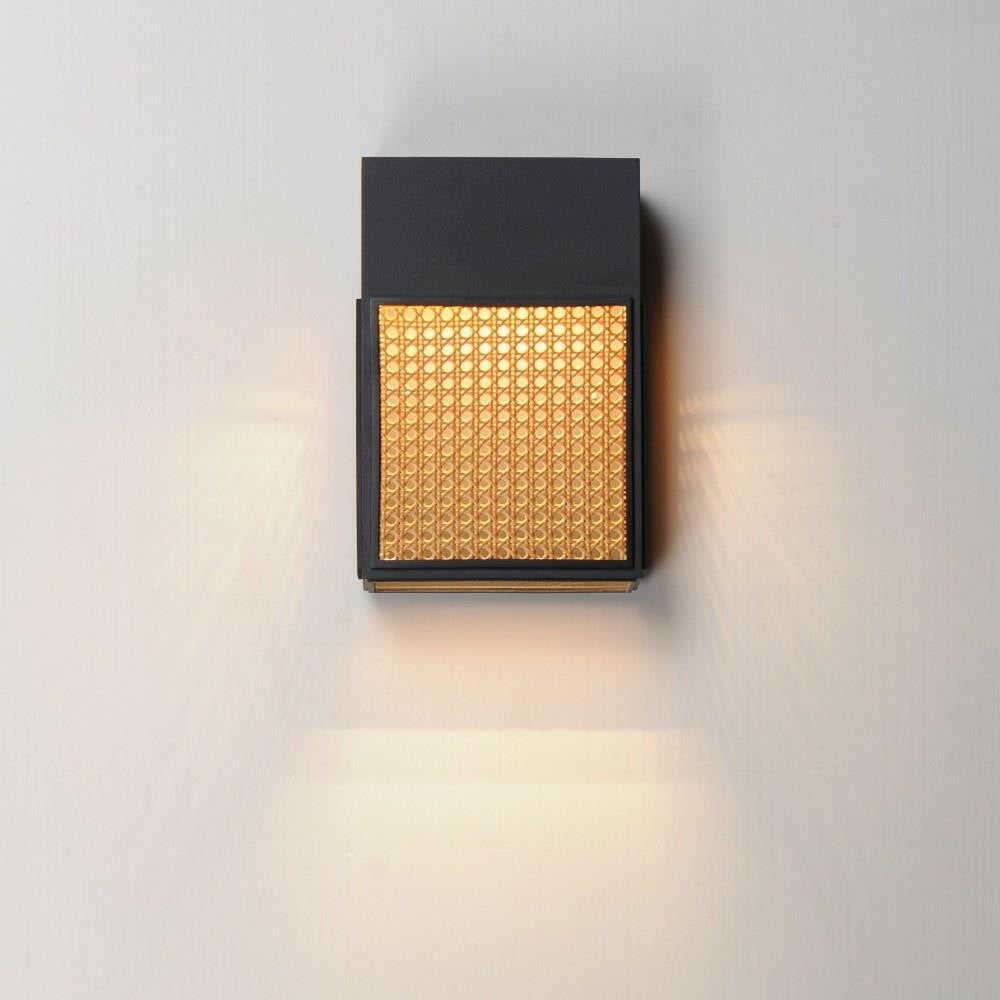 Maxim Lighting 54802RABK Lattice Outdoor Wall Light Illuminated Showing Warm 3000K Glow