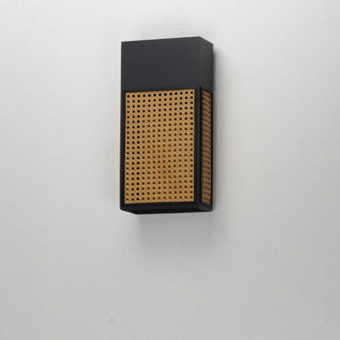 Maxim Lighting 54804BK Lattice Outdoor Wall Lantern side view mounted on wall