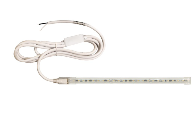 Nora Lighting NUTP13-W24-8-12-930/HWSP Custom Cut 24-ft 8-in Continuous LED Tape Light 330lm / 3.6W per foot with Mounting Clips and 8' Hardwired Power Cord with Surge Protector, Color Temperature 3000K, Voltage 120V