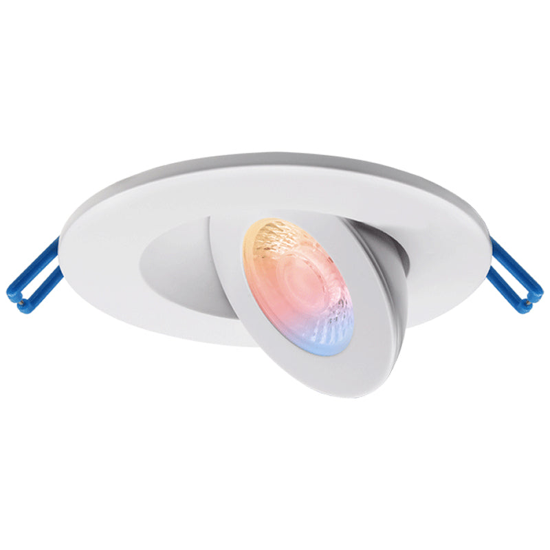 Lotus LED Lights ADS2FGSTRGBCW-WH 2" Floating Gimbal Smart Led Downlight - 5w - RGB + CCT Tunable - 120v - White