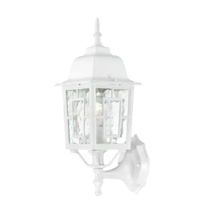 Nuvo 60-3487 17-in Banyan LED Outdoor Wall Lantern w/ Clear Water Glass, 1 Light, Wattage 100W, White