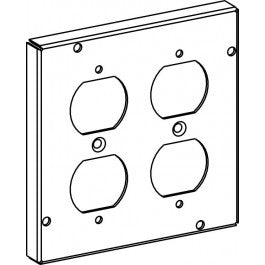 Orbit 5522 4-11/16" Square Raised 1/2" Two Duplex Receptacles Industrial Cover