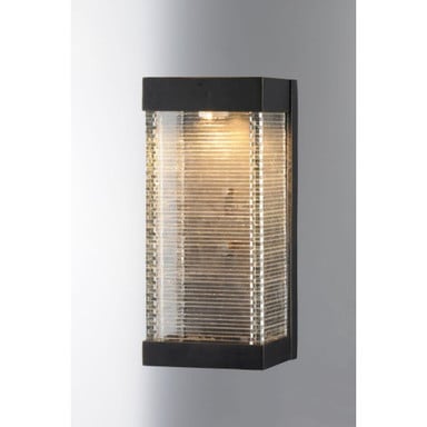 Maxim Lighting 55224CLBZ Stackhouse Bronze Outdoor LED Wall Light - illuminated angled view