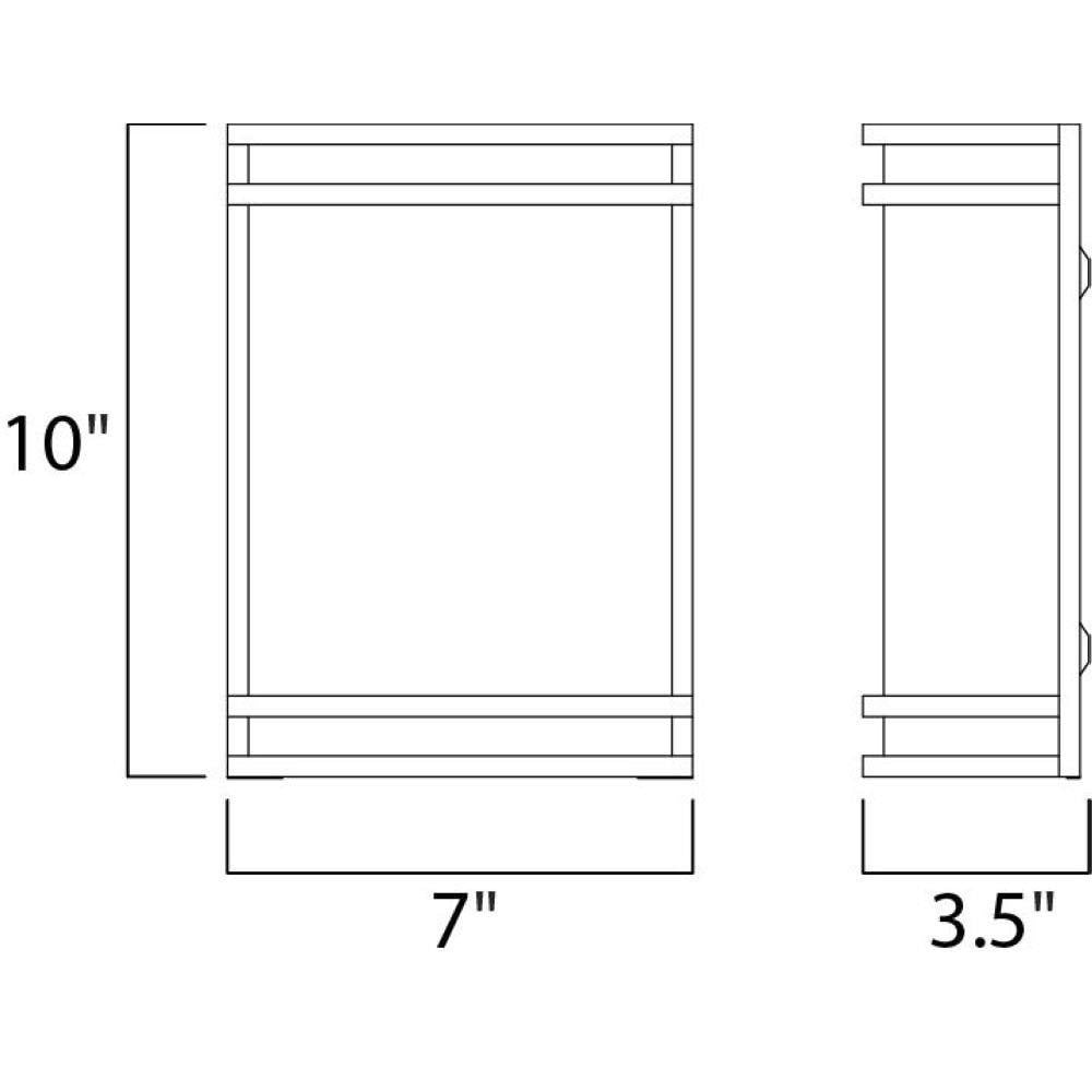 Maxim Lighting 55532WTSN Linear Wall Sconce Dimensions - 10 inch H x 7 inch W x 3.5 inch D