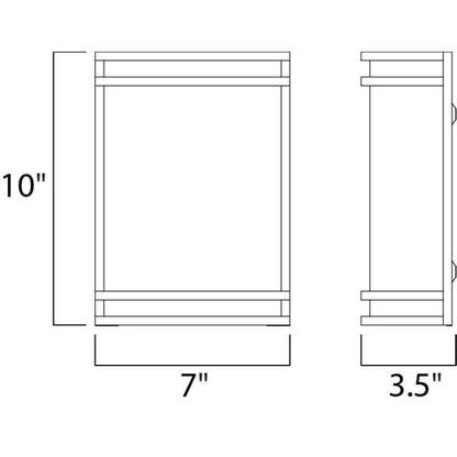 Maxim Lighting 55532WTSN Linear Wall Sconce Dimensions - 10 inch H x 7 inch W x 3.5 inch D
