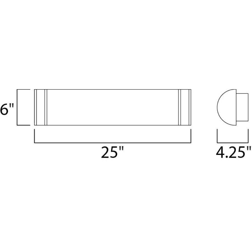 Maxim Lighting 55534WTSN Linear 1 Light 25 Inch Satin Nickel Bath Vanity Wall Light Dimensions Diagram