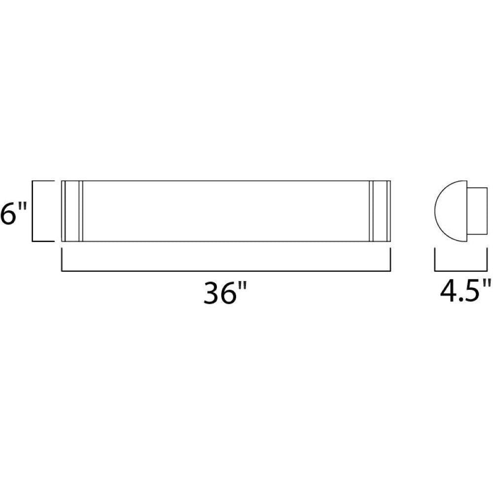 Maxim Lighting 55535WTSN Linear Bath Vanity Light Dimensions - 36 inch Wide, 6 inch Height, 4.5 inch Depth