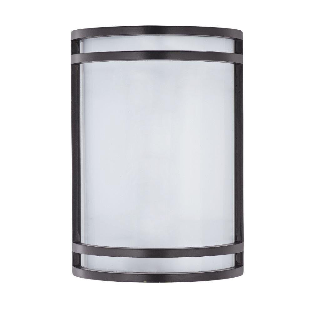 Maxim Lighting 55538WTBZ Linear 1 Light Bronze Outdoor Wall Sconce - front view with white acrylic diffuser