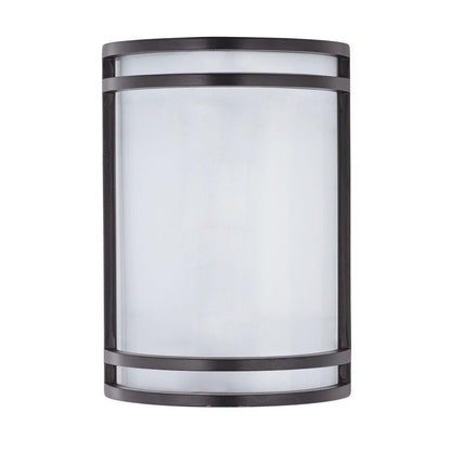 Maxim Lighting 55538WTBZ Linear 1 Light Bronze Outdoor Wall Sconce - front view with white acrylic diffuser