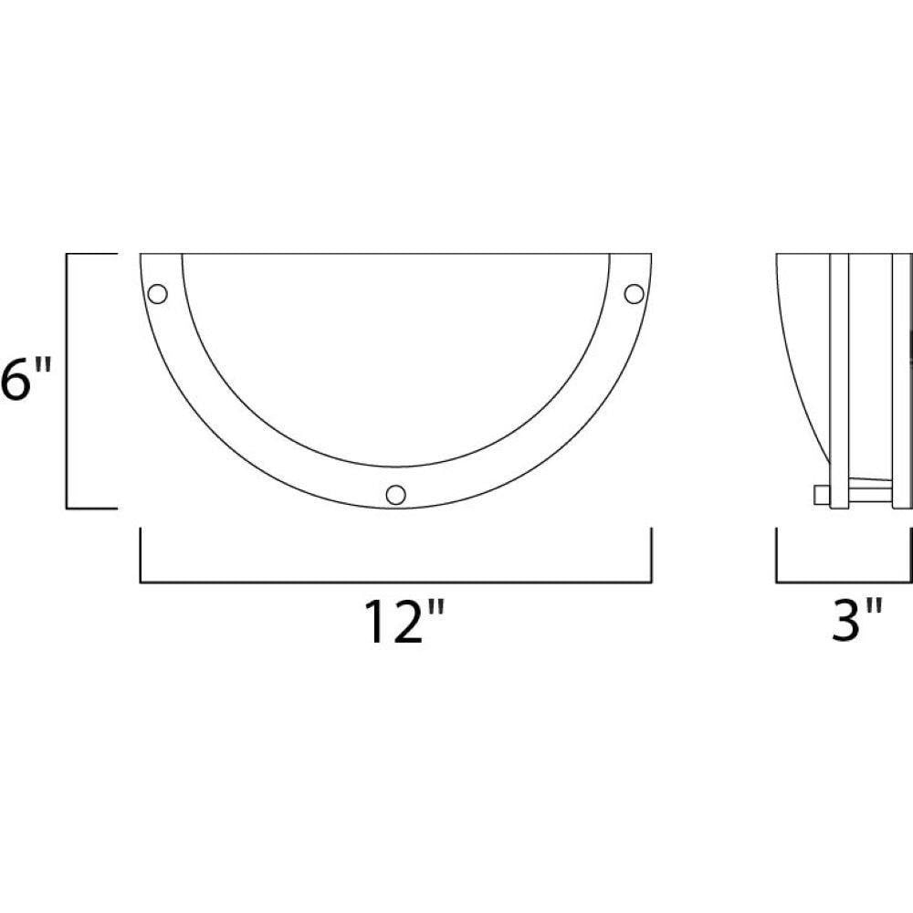 Maxim Lighting 55540WTSN Linear Wall Sconce Dimensions Diagram - 12 inch wide, 6 inch high, 3 inch deep