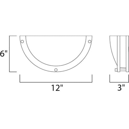 Maxim Lighting 55540WTSN Linear Wall Sconce Dimensions Diagram - 12 inch wide, 6 inch high, 3 inch deep