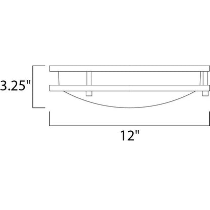 Maxim Lighting 55542WTSN Linear LED Flush Mount Ceiling Light Dimensions Diagram