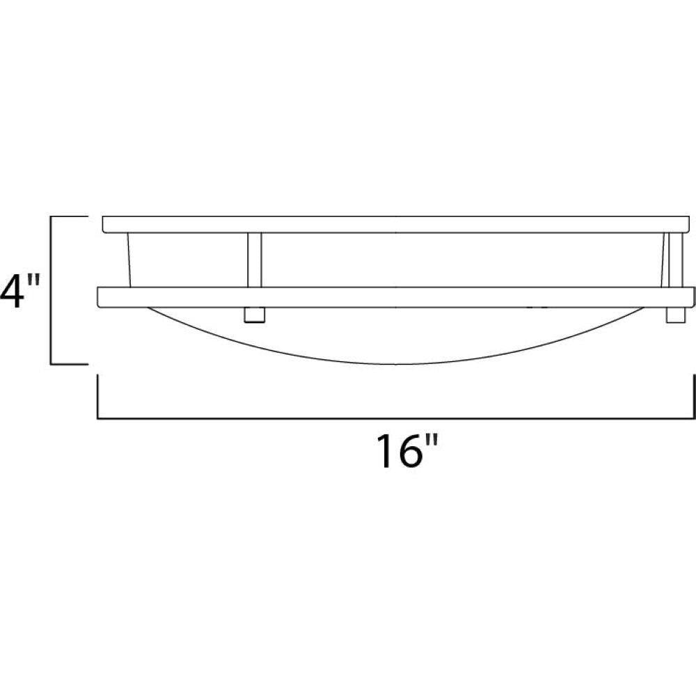 Maxim Lighting 55544WTSN Linear LED Flush Mount Ceiling Light Dimensions Diagram