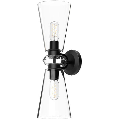 Alora Mood WV570221MBCL Salem 2 Light 6 inch Bath Vanity Wall Light Matte Black Finish