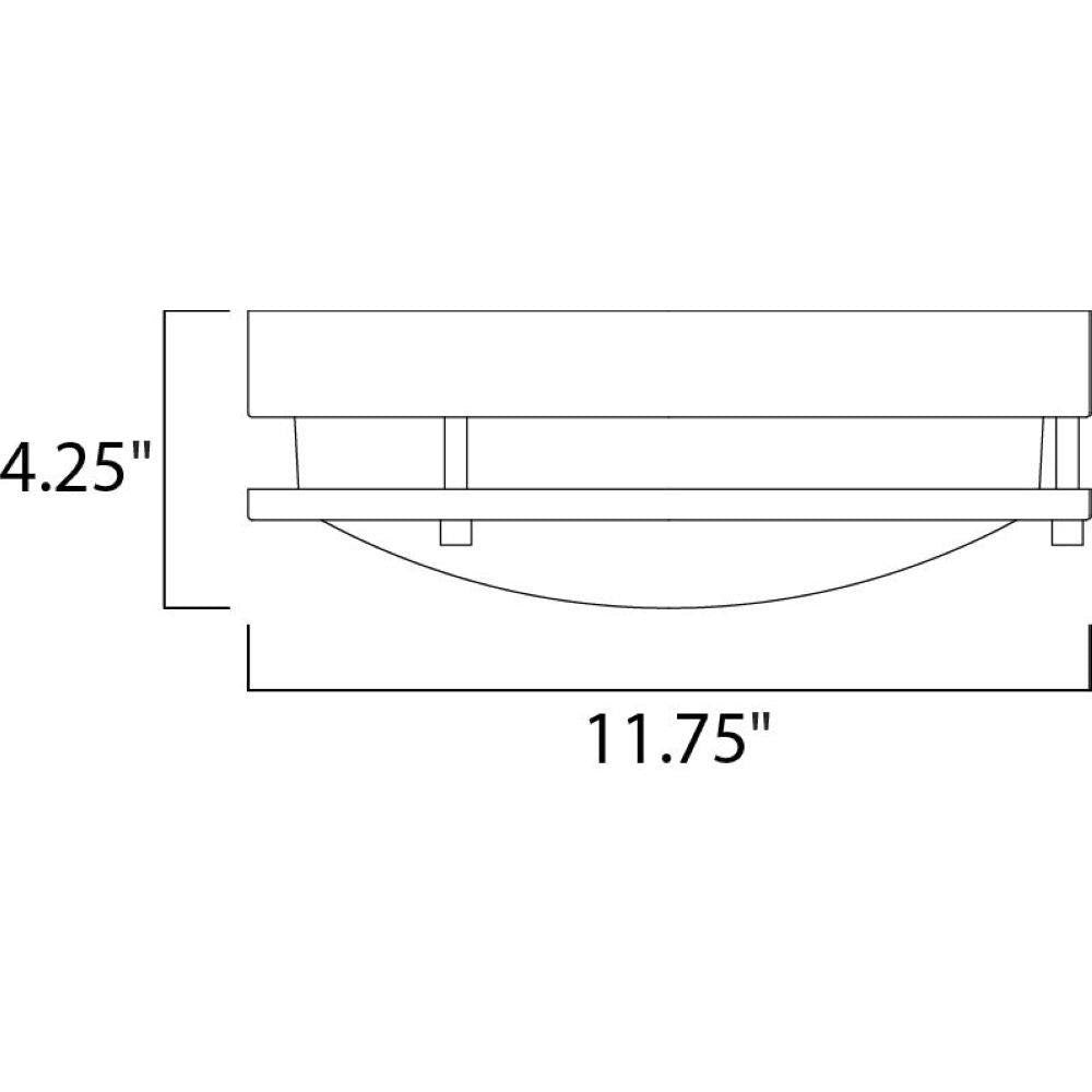 Maxim Lighting 55546WTSN Linear Flush Mount Ceiling Light Dimensions - 11.75 inch wide by 4.25 inch high
