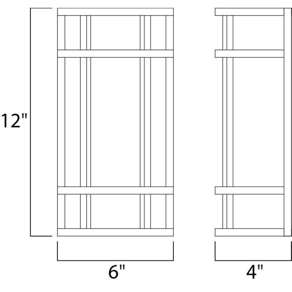 Maxim Lighting 55571WTBZ Moon Ray Outdoor Wall Sconce Dimensions - 12 Inch Height 6 Inch Width