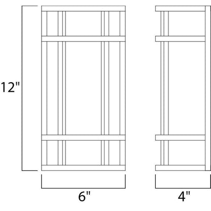 Maxim Lighting 55571WTBZ Moon Ray Outdoor Wall Sconce Dimensions - 12 Inch Height 6 Inch Width