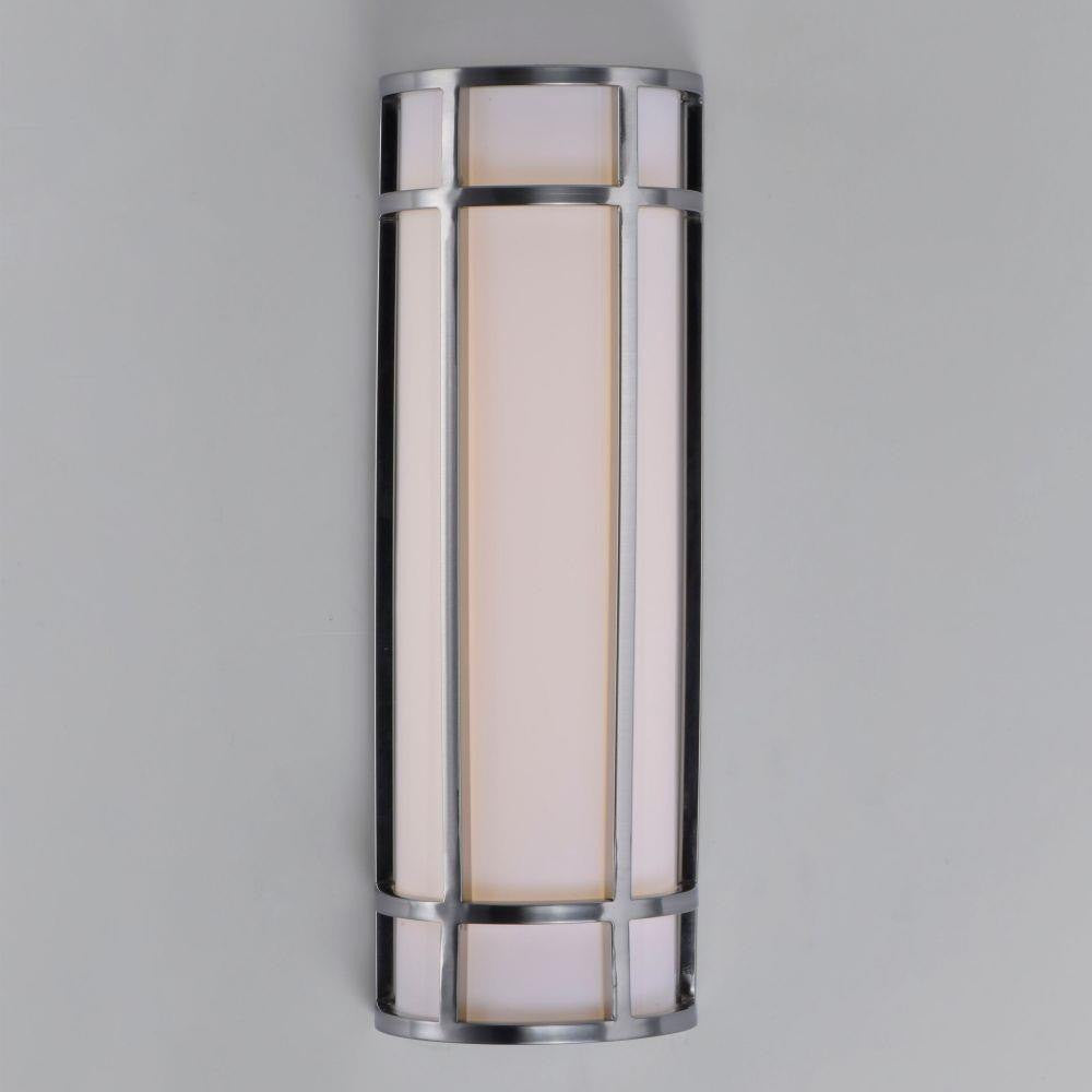 Maxim Lighting 55573WTSN Moon Ray LED Outdoor Wall Sconce - Modern Steel Finish Angled View