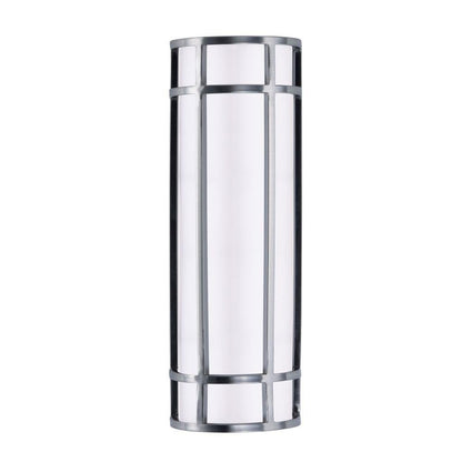 Maxim Lighting 55573WTSN Moon Ray 1 Light LED Outdoor Wall Sconce in Modern Steel with White Glass Shade