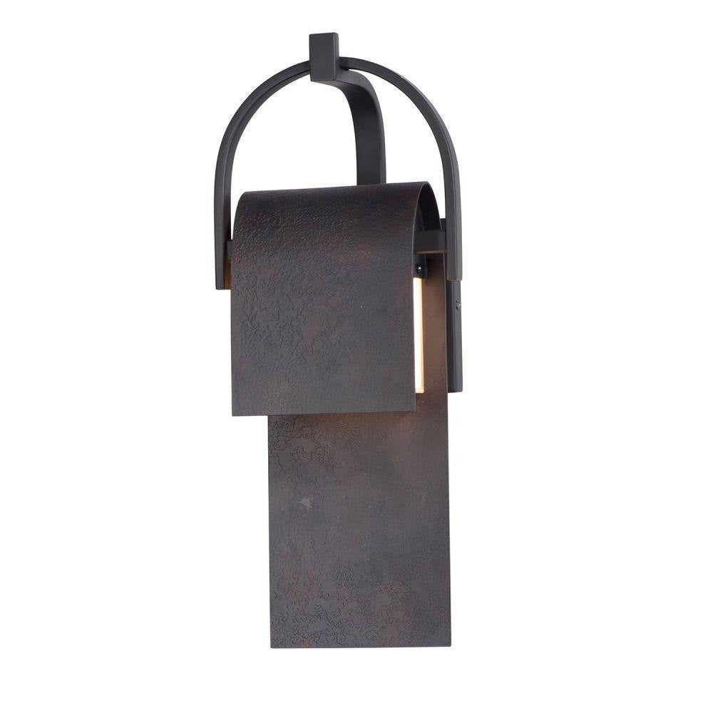 Maxim Lighting 55594RF Laredo Rustic Forged LED Outdoor Wall Lantern - Angled Side View on White Background