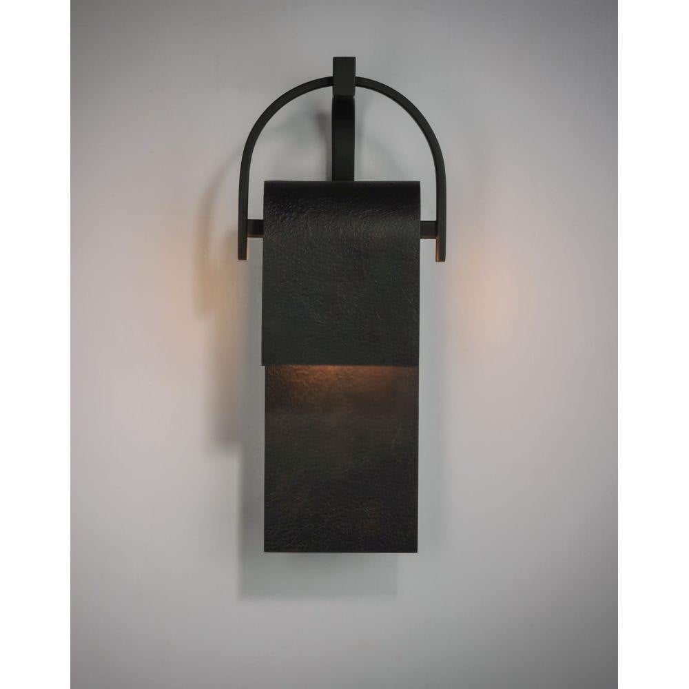 Maxim Lighting 55594RF Laredo Rustic Forged LED Outdoor Wall Lantern - Front View Mounted on Wall