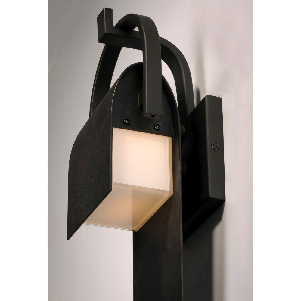 Maxim Lighting 55594RF Laredo Rustic Forged LED Outdoor Wall Lantern - Close-Up Detail of Shade and LED Source
