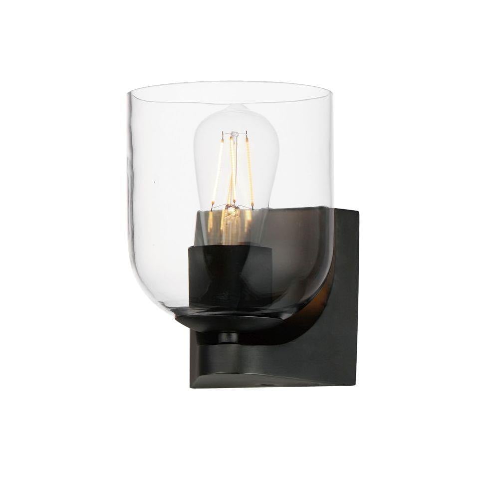 Maxim Lighting 21231MRBK Scoop 1 Light 5.5 Inch Marble Black Bath Vanity Wall Light