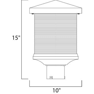 Maxim Lighting 55735CLET Triumph - Dimension Diagram 15 Inch Height x 10 Inch Width