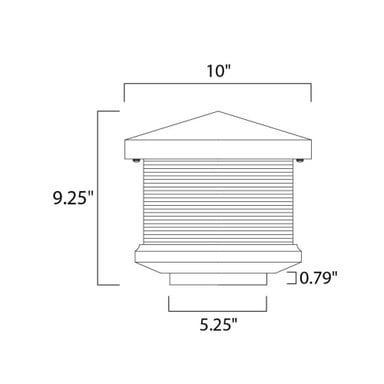 Maxim Lighting 55736CLET Triumph Outdoor Deck Lantern - Dimensions Diagram