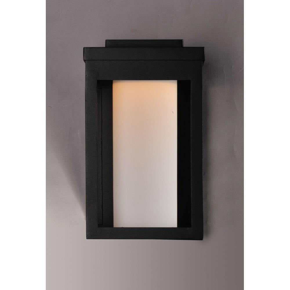 Maxim Lighting 55902SWBK Salon 1 Light 10 inch Black Outdoor Wall Light - Satin White Diffuser Front View