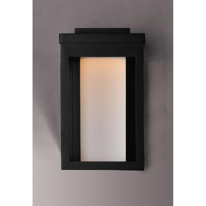Maxim Lighting 55902SWBK Salon 1 Light 10 inch Black Outdoor Wall Light - Satin White Diffuser Front View