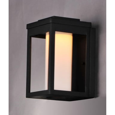 Maxim Lighting 55902SWBK Salon 1 Light 10 inch Black Outdoor Wall Light - Satin White Diffuser Angle View