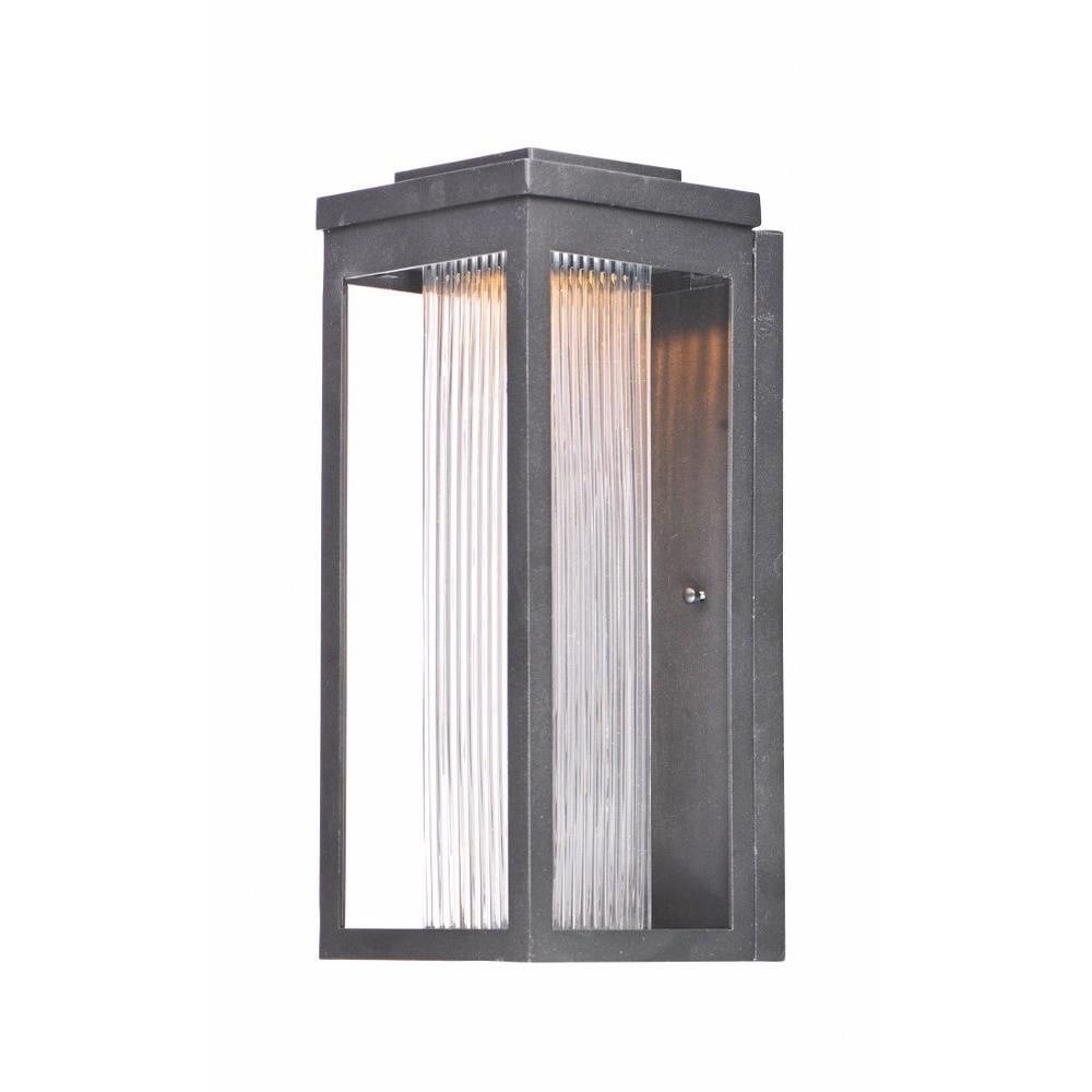 Maxim Lighting 55904SWBK Salon Black Outdoor LED Wall Sconce - Lit Front View