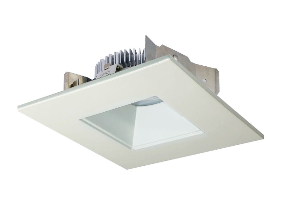 Nora Lighting NLCBS-4561227WW 4" Cobalt Shallow High Lumen Led Trim, Square/square Regress, White, Lumens 1200lm, Color Temperature 2700k