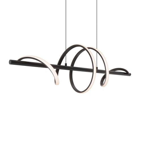 DALS Lighting BRPD40-CC-BK 40" Spin Horizontal LED Pendant, Wattage 40W, Multi-Color Temperature, Voltage 120V, Black Finish