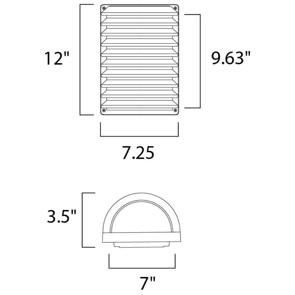 Maxim Lighting 56222WTABZ Zenith Outdoor Wall Lantern Dimensions Diagram