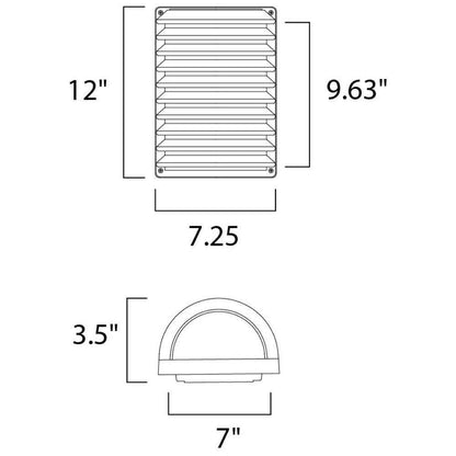 Maxim Lighting 56222WTABZ Zenith Outdoor Wall Lantern Dimensions Diagram