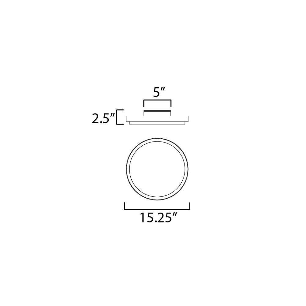 Maxim Lighting 57316BK Float LED Flush Mount Ceiling Light Dimensions Diagram