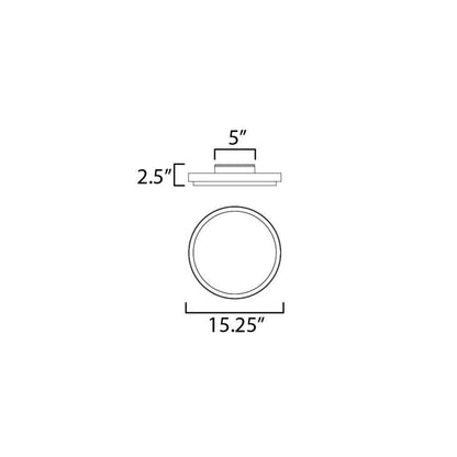Maxim Lighting 57316BK Float LED Flush Mount Ceiling Light Dimensions Diagram