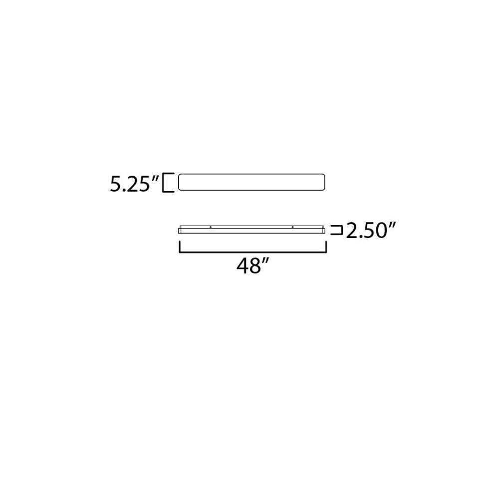 Maxim Lighting 57534WT Cloud LED Flush Mount Dimensions Diagram - 48 inch x 5.25 inch x 2.50 inch