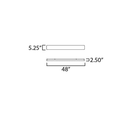 Maxim Lighting 57534WT Cloud LED Flush Mount Dimensions Diagram - 48 inch x 5.25 inch x 2.50 inch