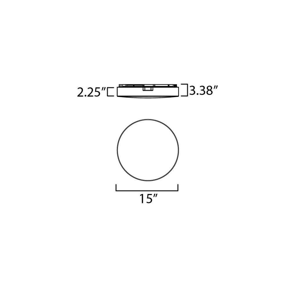 Maxim Lighting 57552WT Mint Flush Mount Ceiling Light Dimensions Diagram