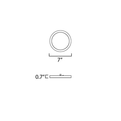 Maxim Lighting 57592WTSN Chip LED Flush Mount Dimensions - 7 inch Wide 0.7 inch Tall