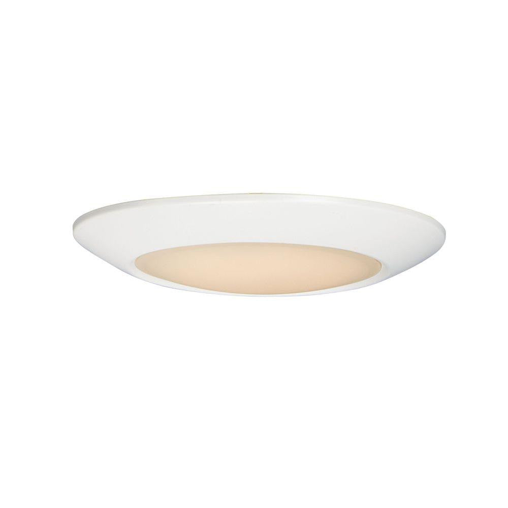 Maxim Lighting 57631WTWT Diverse 1 Light 6.25 inch White LED Flush Mount Ceiling Light - Front View on White Background
