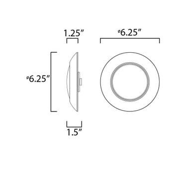 Maxim Lighting 57633WTWT Diverse LED Flush Mount - Dimensions Diagram