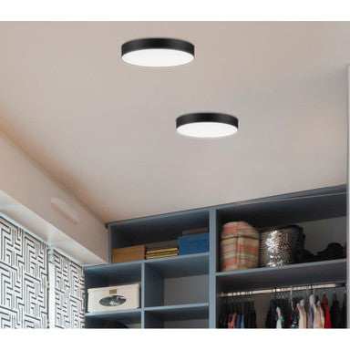 Maxim Lighting 57662WTBK Trim Black LED Flush Mount Ceiling Light installed in closet and bedroom setting