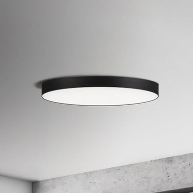 Maxim Lighting 57663WTBK Trim Black LED Flush Mount installed on a ceiling close-up view